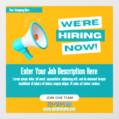 Customize Orange and Green Bold We're Hiring Yard ウィンドウサイン (シート)