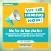 Customize Orange and Green Bold We're Hiring Yard ウィンドウサイン (シート3)