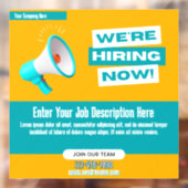 Customize Orange and Green Bold We're Hiring Yard ウィンドウサイン (シート2)