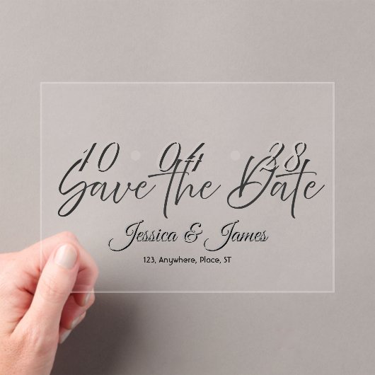 Customize  Personalized Save the Date アクリル招待状 (インサイチュ (ポータブル))