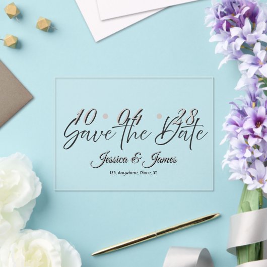 Customize  Personalized Save the Date アクリル招待状 (インサイチュ (ウェディング))