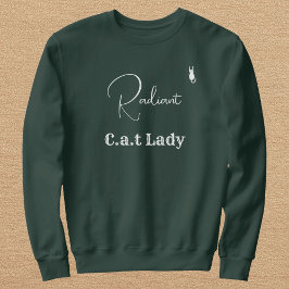 Customize Pet Lover Green And White Script Cat Mom スウェットシャツ
