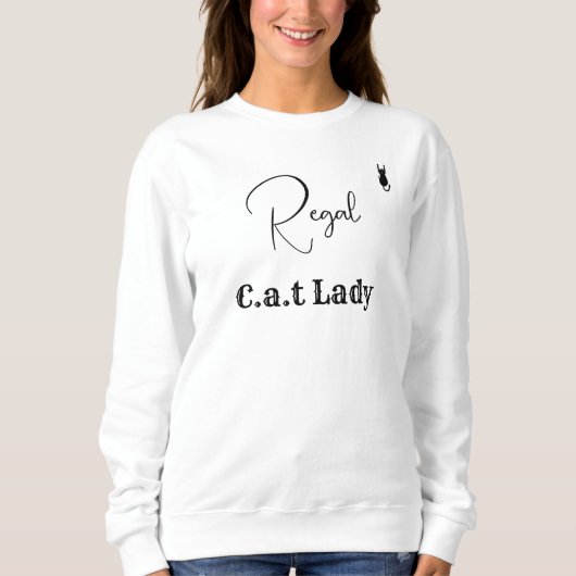 Customize Pet Lover White And Black Script Cat Mom スウェットシャツ (正面)