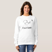 Customize Pet Lover White And Black Script Cat Mom スウェットシャツ (正面フル)