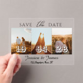 Customize Photo Personalized Save the Date アクリル招待状 (インサイチュ (ポータブル))