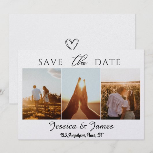 Customize Photo Personalized Save the Date セーブザデート (正面/裏面)