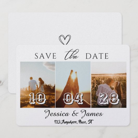 Customize Photo Personalized Save the Date セーブザデート (正面/裏面)