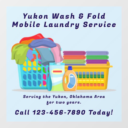 Customize Pickup Dropoff Wash Fold Laundry Service ウィンドウサイン (シート)