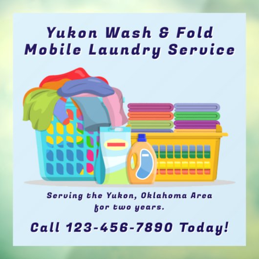 Customize Pickup Dropoff Wash Fold Laundry Service ウィンドウサイン (シート3)