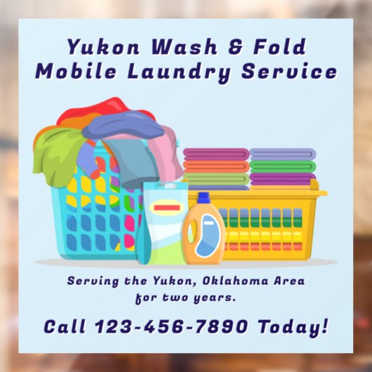 Customize Pickup Dropoff Wash Fold Laundry Service ウィンドウサイン (シート2)