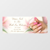 Customize Pink Floral  Nail Salon Walk Ins Welcome ウィンドウサイン (シート)