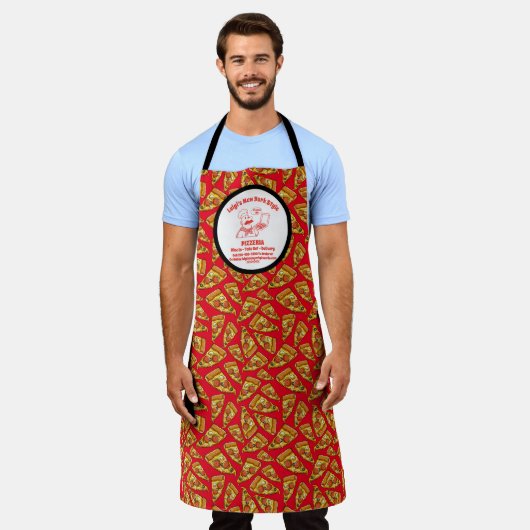 Customize Pizza Restaurant Detailed Pizza Chef  エプロン (着用した状態)
