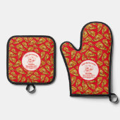 Customize Pizza Restaurant Detailed Pizza Chef  鍋つかみ&鍋敷きセット (正面)