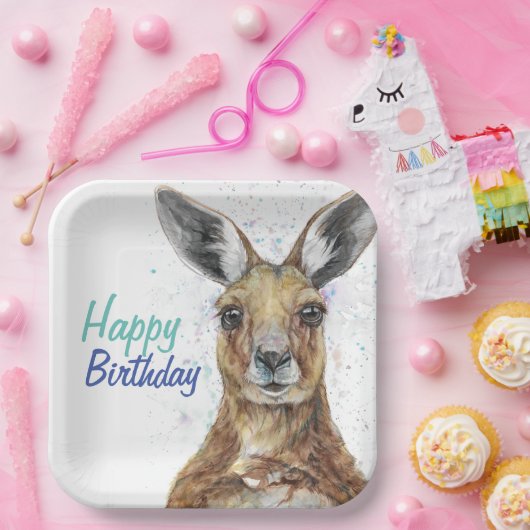 Customize Plate with Joe the Kangaroo ペーパープレート (パーティー)