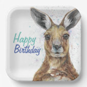 Customize Plate with Joe the Kangaroo ペーパープレート (正面)
