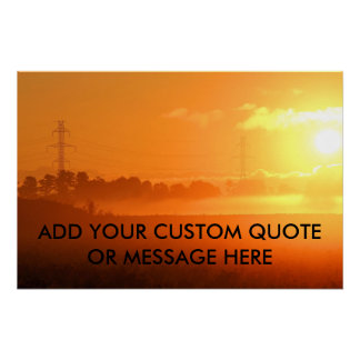 Customize Quote Morning Sunrise with Fog ポスター