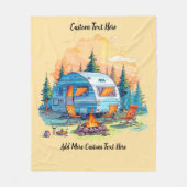 Customize Recreational Vehicle Camping Campfire フリースブランケット (正面)