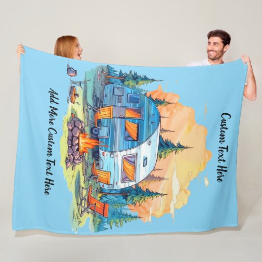 Customize Recreational Vehicle Camping Campfire フリースブランケット (インサイチュ)