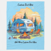 Customize Recreational Vehicle Camping Campfire フリースブランケット (正面)