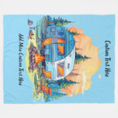 Customize Recreational Vehicle Camping Campfire フリースブランケット (正面(横))