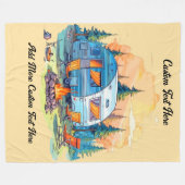 Customize Recreational Vehicle Camping Campfire フリースブランケット (正面(横))