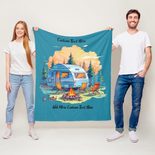 Customize Recreational Vehicle Camping Campfire フリースブランケット (インサイチュ)