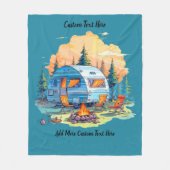 Customize Recreational Vehicle Camping Campfire フリースブランケット (正面)