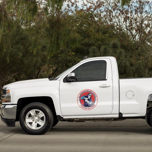Customize Red White Blue Welding Contractor Truck シール
