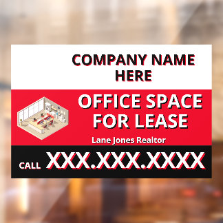 Customize Retail Space For Lease Company Logo Buil ウィンドウサイン