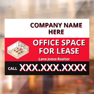 Customize Retail Space For Lease Company Logo Buil ウィンドウサイン
