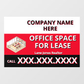 Customize Retail Space For Lease Company Logo Buil ウィンドウサイン (シート)