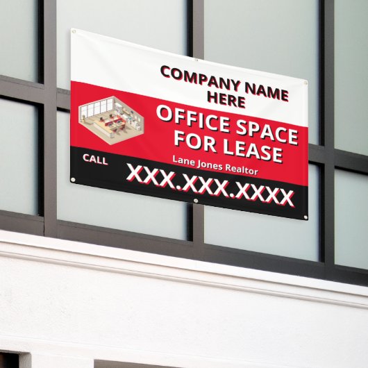 Customize Retail Space For Lease Company Logo Buil 横断幕 (ビルの外側)