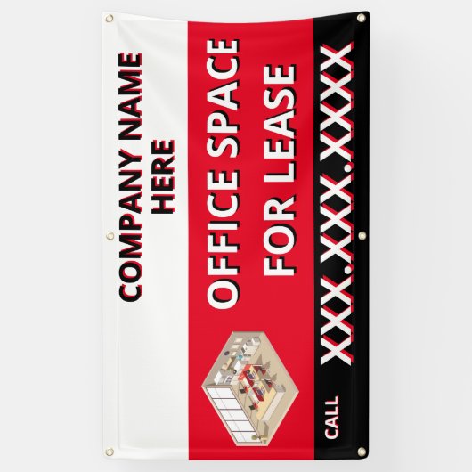 Customize Retail Space For Lease Company Logo Buil 横断幕 (縦)