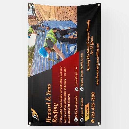 Customize Roofing Service Business Detailed Fence 横断幕 (縦)