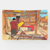 Customize Saw Log To Lumber Service Sign Banner 横断幕 (横)