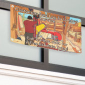 Customize Saw Log To Lumber Service Sign Banner 横断幕 (ビルの外側)