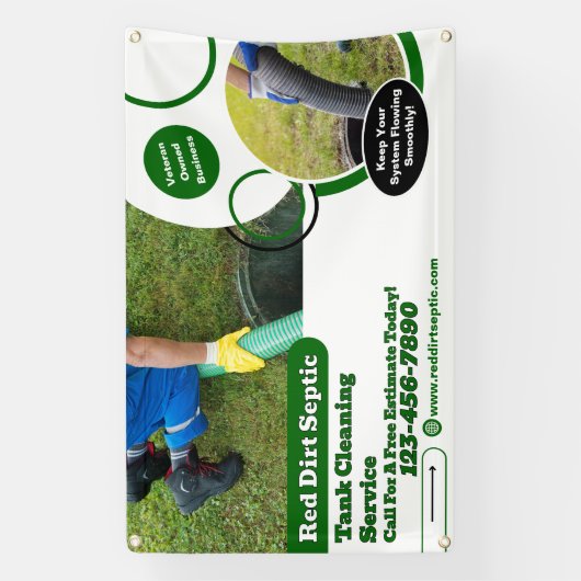 Customize Septic Tank Cleaning Service Detailed  横断幕 (縦)