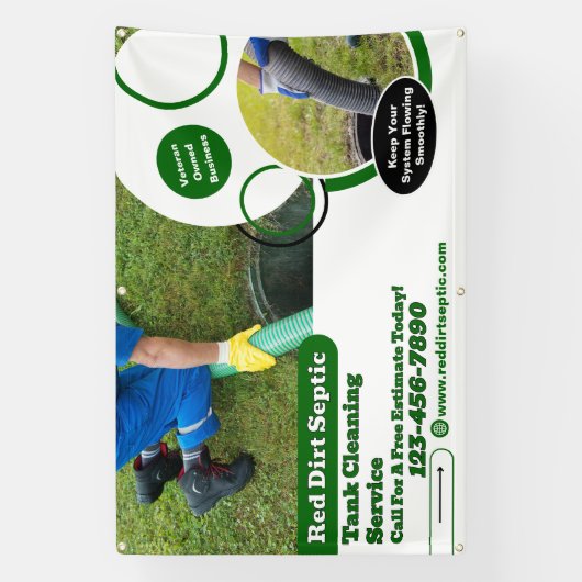 Customize Septic Tank Cleaning Service Detailed  横断幕 (縦)