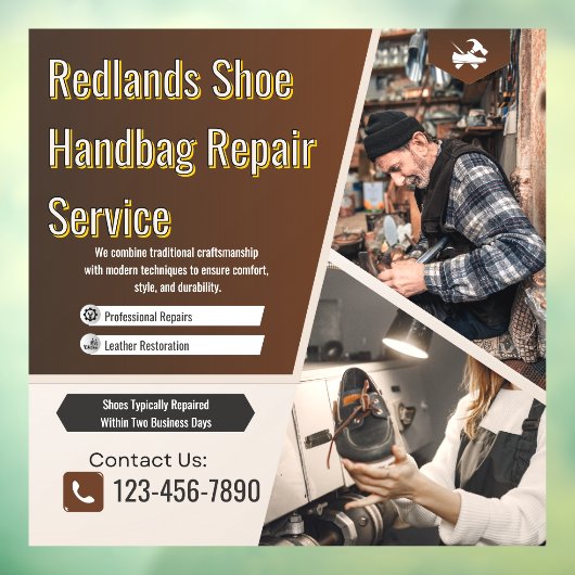 Customize Shoe Handbag Repair Shop Promotional ウィンドウサイン (シート3)