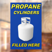 Customize Shop Logo Propane Cylinders Filled Here ウィンドウサイン (シート2)