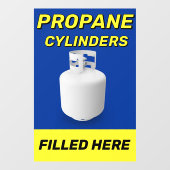 Customize Shop Logo Propane Cylinders Filled Here ウィンドウサイン (シート)