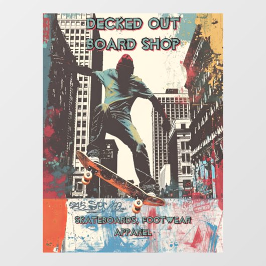 Customize Skateboard Shop Graphic Art Front  ウィンドウサイン (シート)