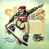 Customize Skateboard Shop Graphic Skull Skate Logo ウィンドウサイン (シート3)