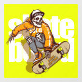 Customize Skateboard Shop Promo Skull Skater Logo ウィンドウサイン (シート)