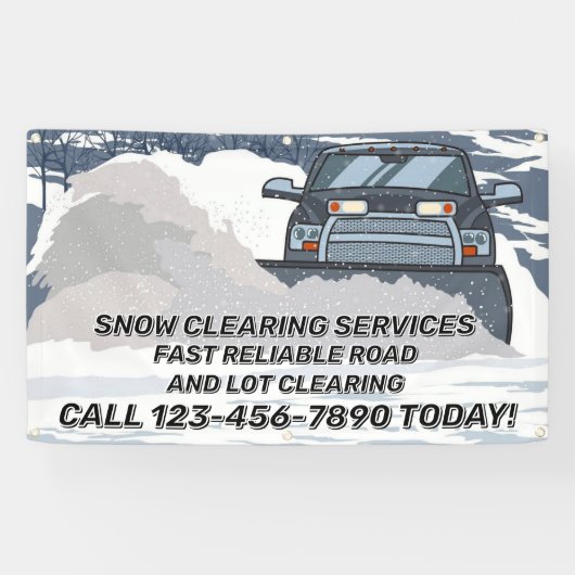 Customize Snow Clearing Plow Business 横断幕 (横)