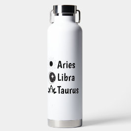Customize Sun Moon Rising Zodiac Astrology Whimsy ウォーターボトル