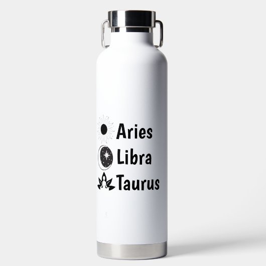 Customize Sun Moon Rising Zodiac Astrology Whimsy ウォーターボトル (正面)