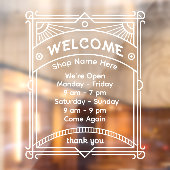 Customize Sunrise Restaurant Cafe Shop Open Hour 2 ウィンドウサイン (シート2)