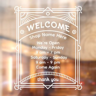 Customize Sunrise Restaurant Cafe Shop Open Hour 2 ウィンドウサイン