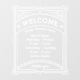 Customize Sunrise Restaurant Cafe Shop Open Hour 2 ウィンドウサイン